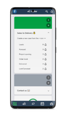 CRM mobile view
