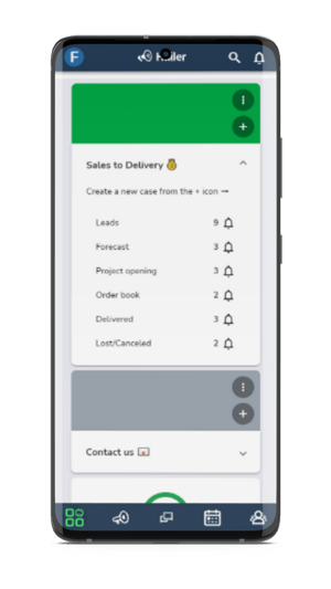 CRM mobile view